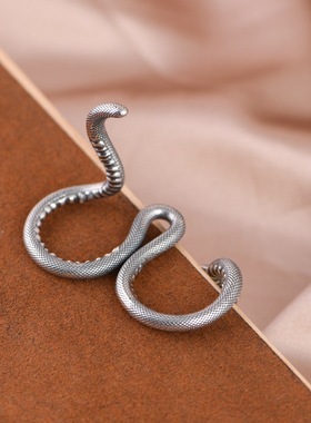 舌头戒指古银铺纯银开口复古女款