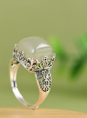 青玉戒指小众设计轻奢简约小方糖