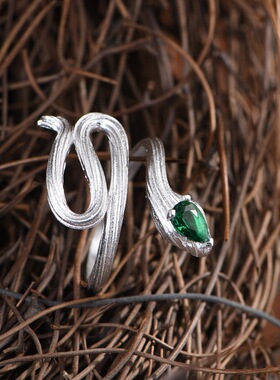 十二生肖蛇小众设计开口女款戒指