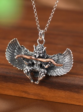 大鹏金翅鸟纯银吊坠复古工艺女款