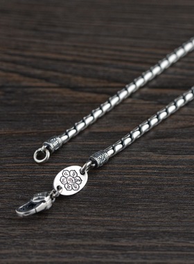 纯银项链复古工艺男士个性银链子