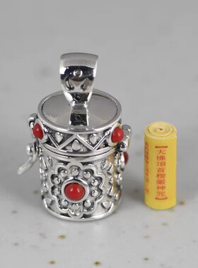可打开装东西嘎乌盒香囊纯银吊坠