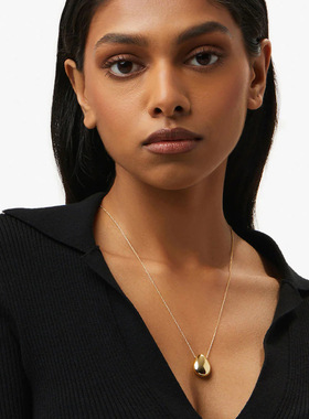 辛芷蕾同款卵石吊坠项链女轻奢高级设计感时尚百搭几何水滴毛衣链