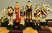 American Chess Viking Nordic Mythical mythical styling pawn Western dual land-checkers solid wood upscale