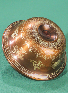 吉祥供水杯黄铜仿古雕花佛前供奉