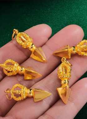 大藏禅饰24k纯金小小杵金刚杵