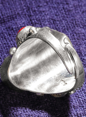 大藏尼泊尔925绿松石戒指复古