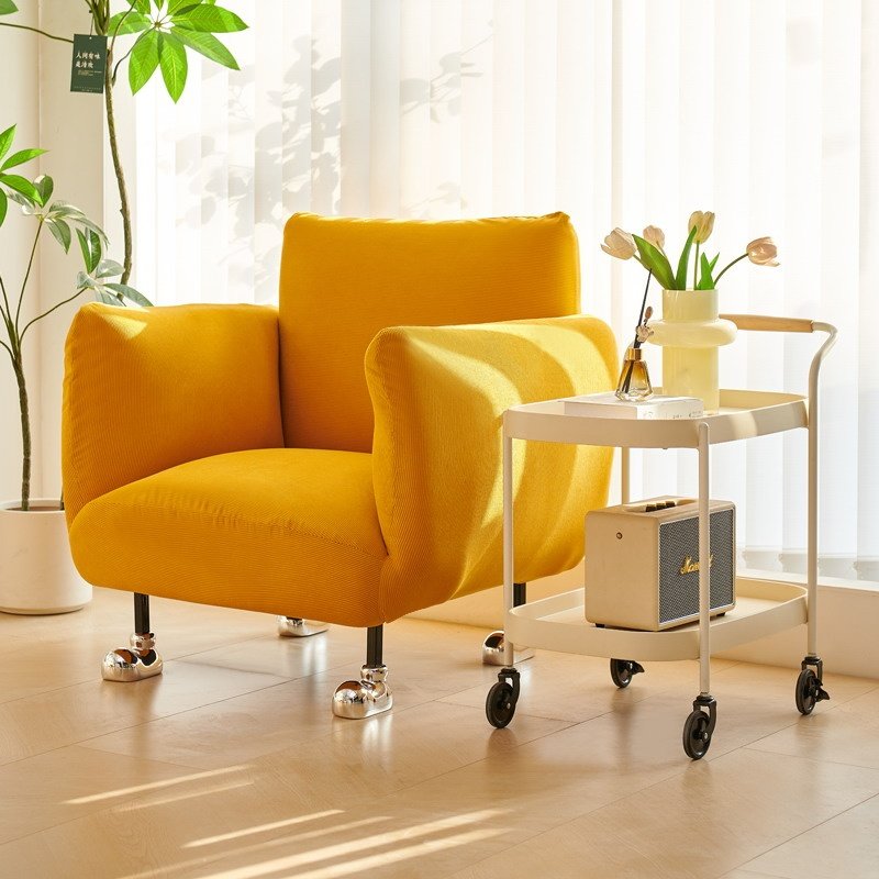 懒人沙发小户型客厅阳台阅读休闲沙发布艺可坐可躺单人沙发椅,淘宝优惠券,粉丝福利购,淘宝优惠卷