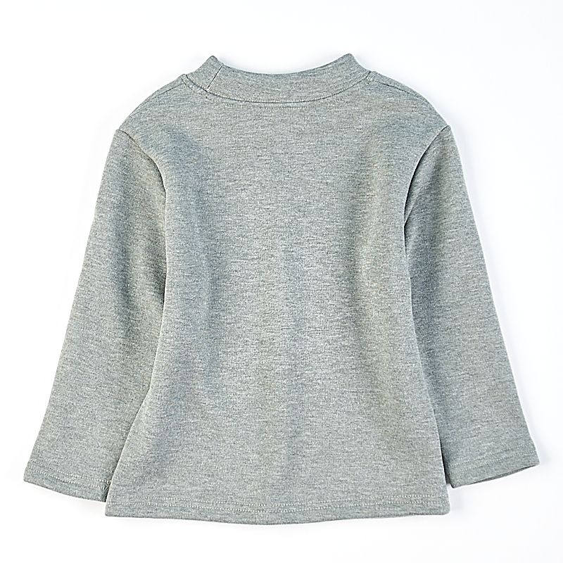 高品质男女童半高领一体加绒卫衣1.14H81188秋冬可爱印花保暖上衣 - 图0