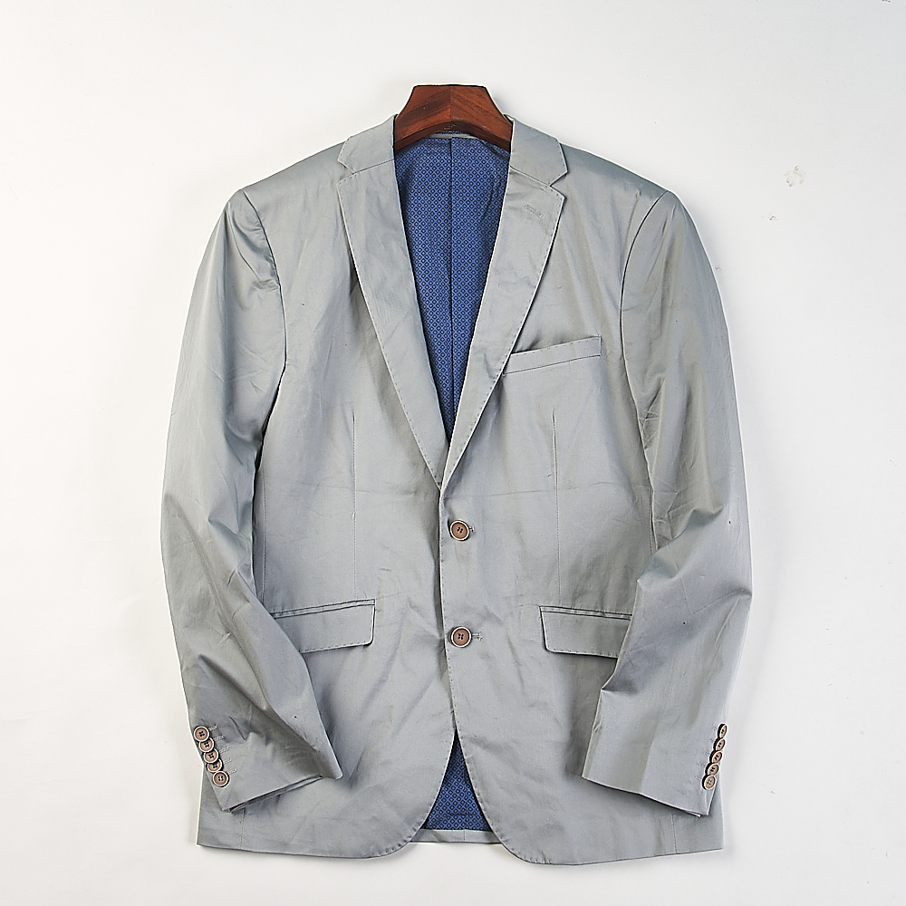 出口意大利男士纯棉西装外套H83919春秋意式日常休闲百搭修身西服 - 图2