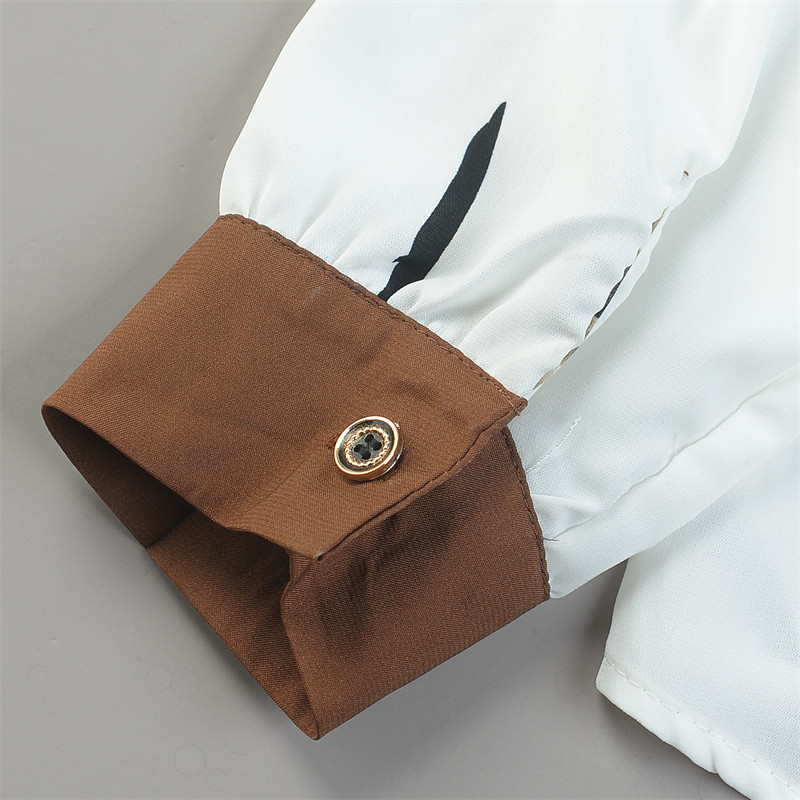 精品雪纺印花长袖衬衫女大码L84498柔美知性风夏秋季百搭休闲上衣,淘宝优惠券,粉丝福利购,淘宝优惠卷