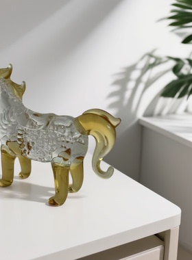 新款水晶十二生肖家用卡通龙兔牛虎猪鼠马水晶摆件工艺品桌面家居