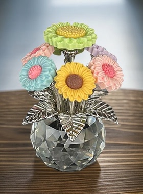 红色高档水晶樱桃摆件水晶工艺品办公室室内居客厅情人节七夕礼物