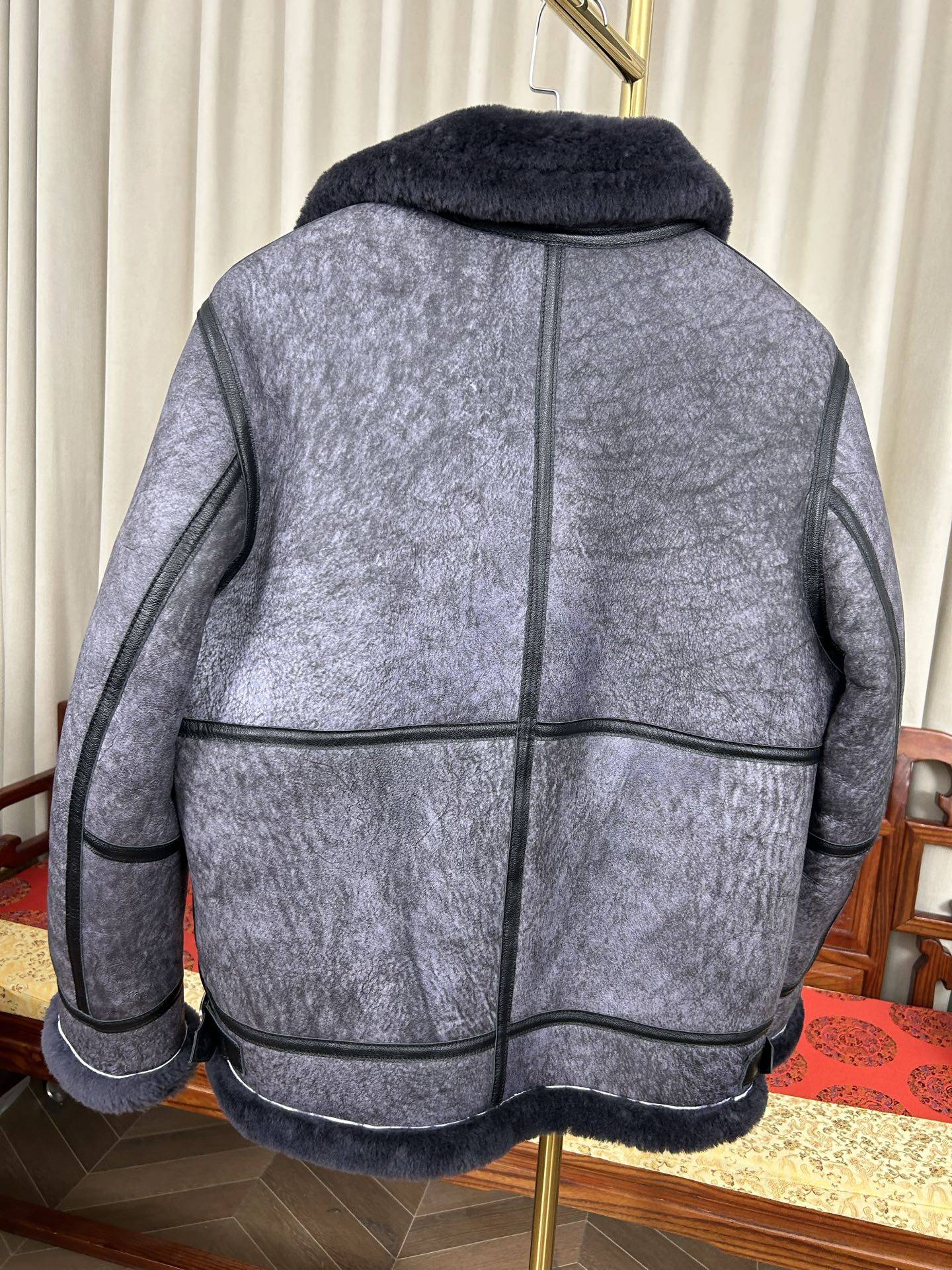 加厚翻领土耳其进口原生态皮毛一体男夹克机车真皮皮衣皮草外套潮,淘宝优惠券,粉丝福利购,淘宝优惠卷