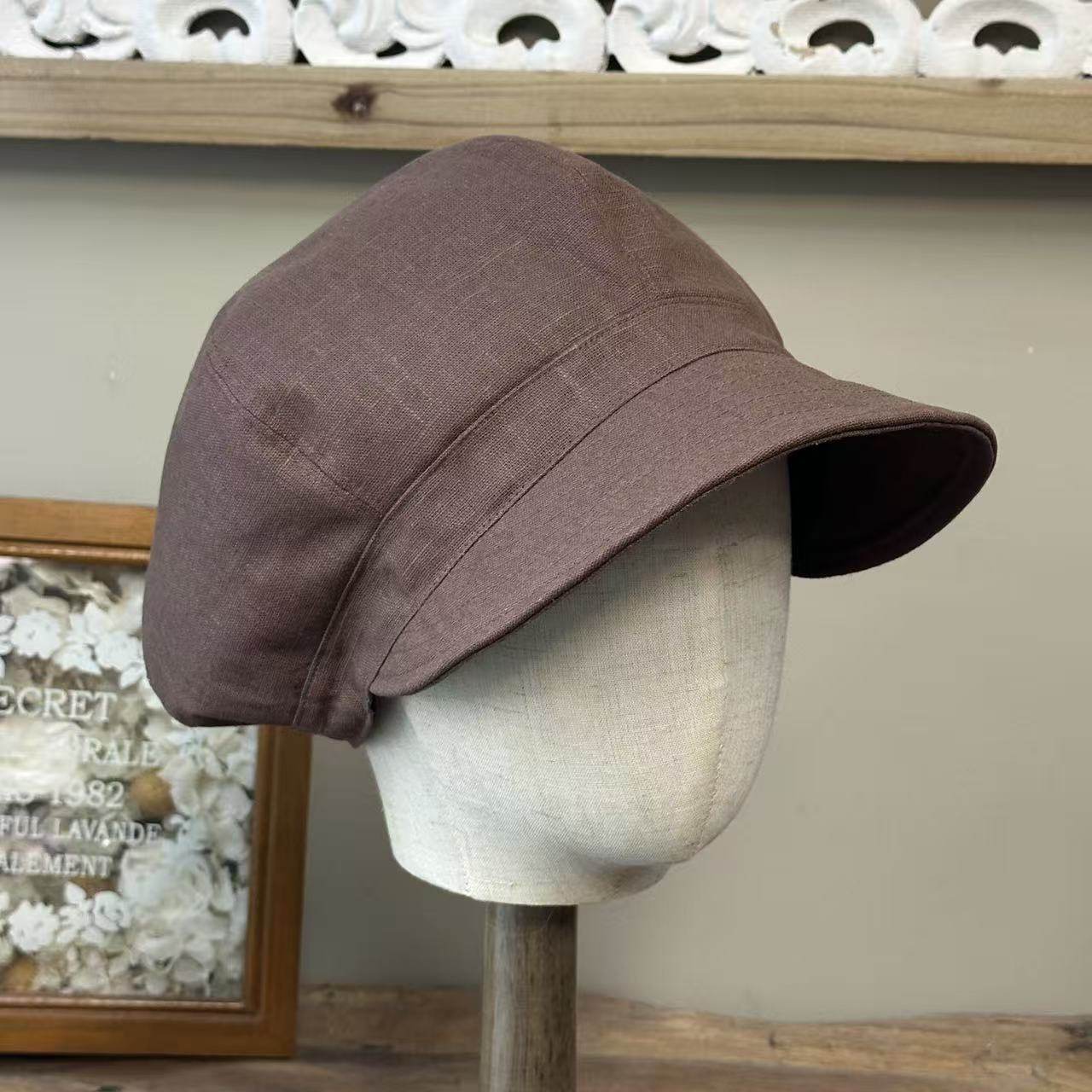 零点兰花时尚百搭日子棉麻鸭舌帽文艺复古女士秋冬防晒潮款遮阳帽,淘宝优惠券,粉丝福利购,淘宝优惠卷
