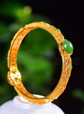 和田玉碧玉蛋面手镯手环手链