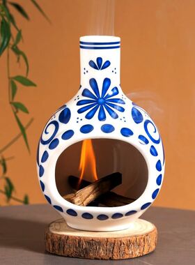 秘鲁圣木palo santo holder鼠尾草燃烧托盘支架线香插香薰炉实拍