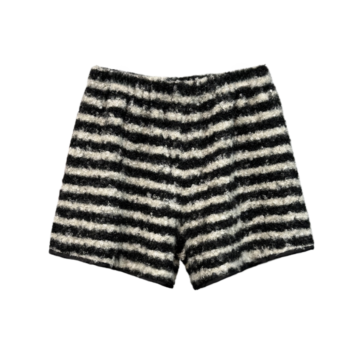 费尔岛秋冬新款加厚条纹豹纹圈圈呢子高腰阔腿松紧腰短裤宽松女,淘宝优惠券,粉丝福利购,淘宝优惠卷