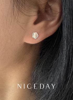 Niceday耳饰S925纯银韩国风基础款小巧养耳洞简约百搭通勤耳钉