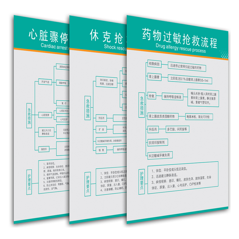 医院急救步骤心脏骤停休克心肺复苏药物过敏海姆立克抢救流程图-图3