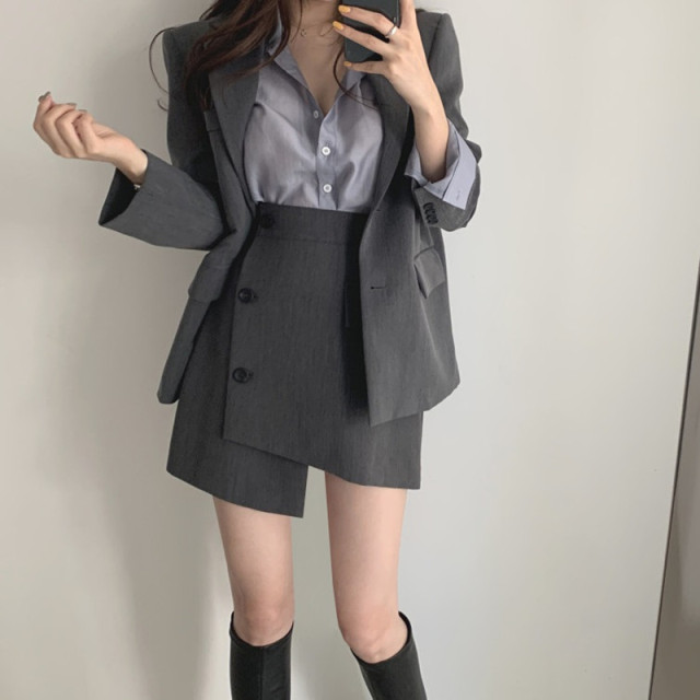 Short A-Line Skirt Versatile Asymmetrical High Waist