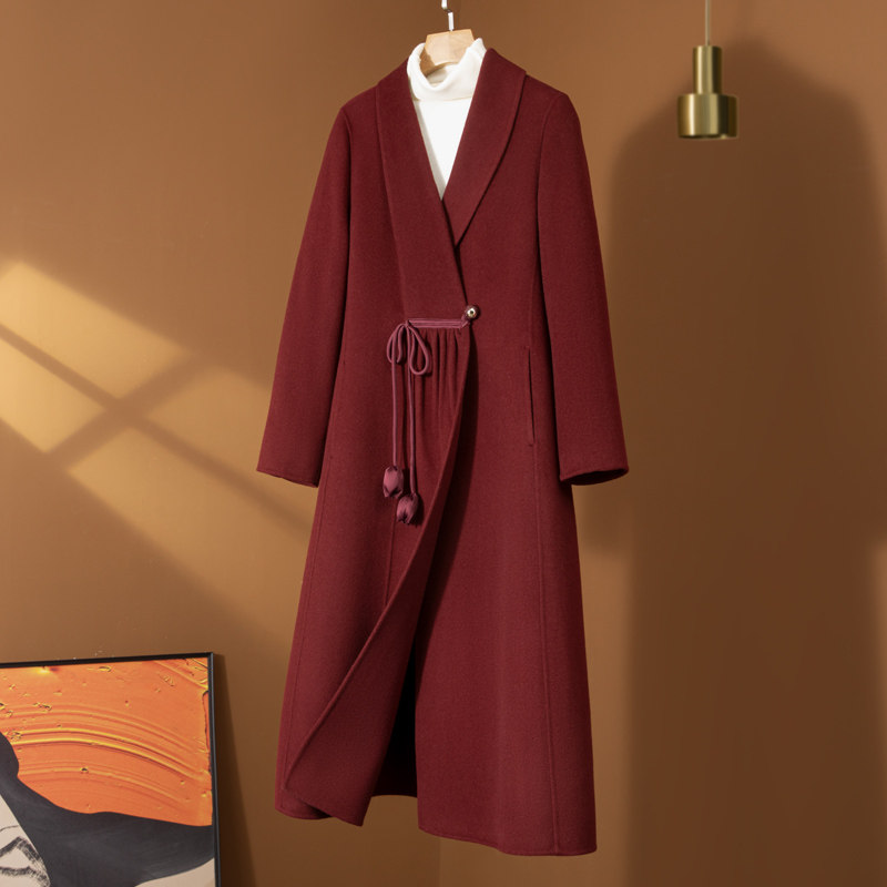国风双面羊绒大衣女长款过膝高级感秋冬贵夫人妈妈装羊毛呢子外套,淘宝优惠券,粉丝福利购,淘宝优惠卷