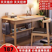 Solid Wood Desk Brief Drawer Study Table Students Home Children Writing Desk Early School Students Bedroom Desktop Computer Desk