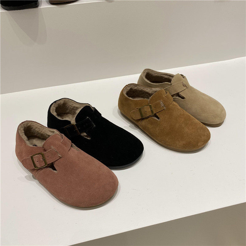 真皮平底加绒加厚棉鞋女鞋子新款秋冬季保暖毛毛鞋豆豆单鞋勃肯鞋,淘宝优惠券,粉丝福利购,淘宝优惠卷