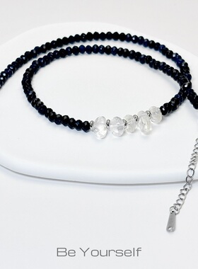 设计感2024新款小众项链白水晶