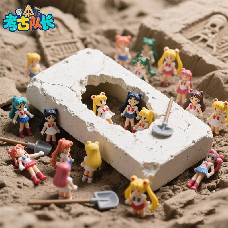 考古挖宝玩具美战士宝藏动手工DIY女孩卡通玩偶寻宝盲盒B,淘宝优惠券,粉丝福利购,淘宝优惠卷