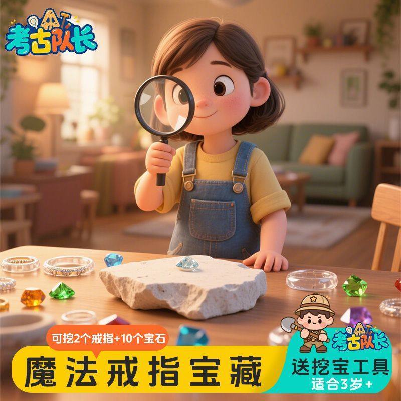 考古挖宝玩具魔法戒指宝藏儿童动手工DIY女孩过家家玩具C,淘宝优惠券,粉丝福利购,淘宝优惠卷