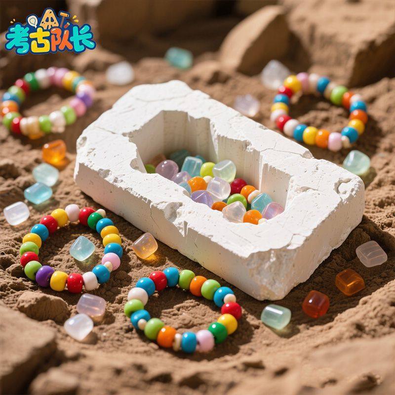考古挖宝玩具手工DIY水晶手链宝藏女孩寻宝盲盒串珠过家家B,淘宝优惠券,粉丝福利购,淘宝优惠卷