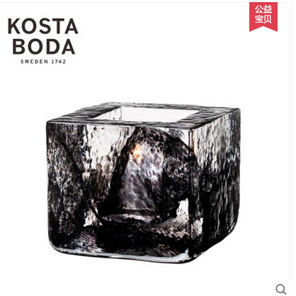 Kosta boda brick进口水晶玻璃家居摆件创意北欧烛台蜡烛浪漫礼物 - 图1