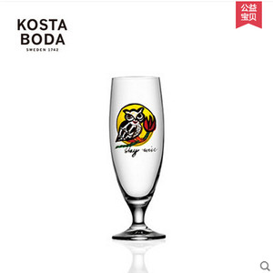 Kostaboda friendship进口水晶玻璃创意手绘啤酒饮料果汁酒杯家用