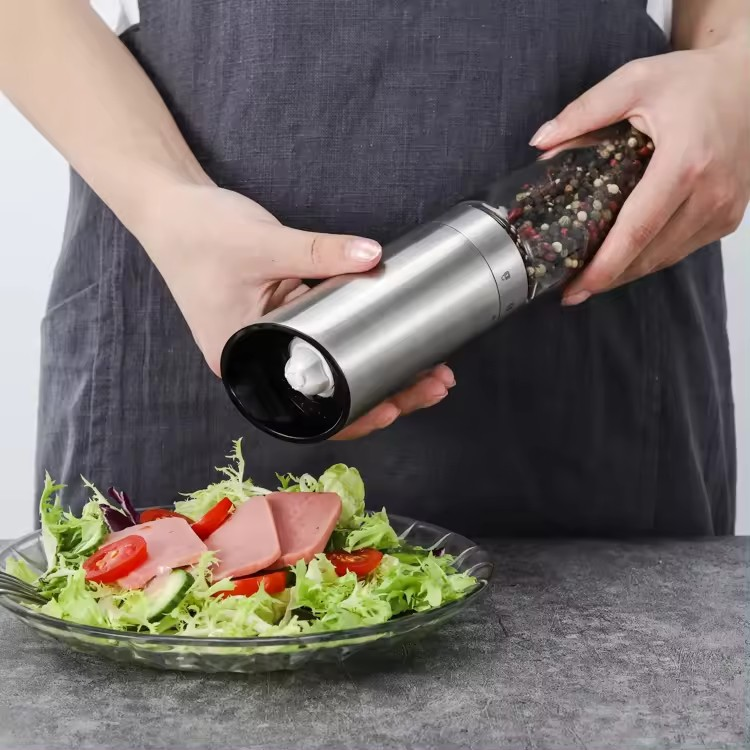重力感应不锈钢电动香料胡椒研磨器便捷式粗细可调节调料研磨器,淘宝优惠券,粉丝福利购,淘宝优惠卷