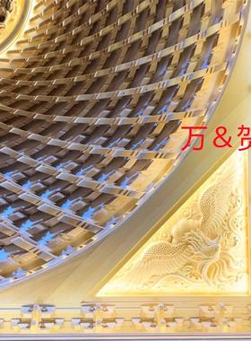 中式东阳木雕吊顶装饰螺旋藻井