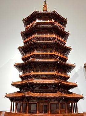 旋转发光中式室内木雕摆件