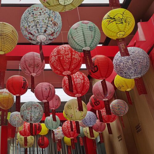 传统新年春节元宵布置节日活动纸艺灯笼吊灯罩居家酒店客栈店铺 - 图1