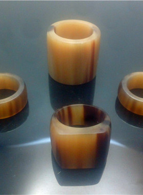 包邮手工打磨纯天然牦牛戒指男