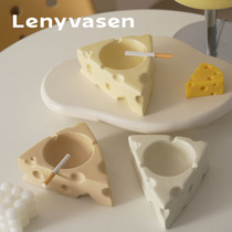 LENYVASEN Cheese Ashtrays Cream Wind Creativity Personality Office Ceramics Advanced Senses Decorative Pendulum