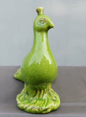 客厅雕塑摆件陶瓷孔雀