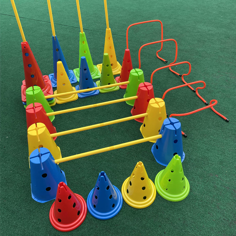 篮球足球训练器材标志桶儿童运动障碍物锥形桶雪糕筒幼儿园跨栏架 - 图0