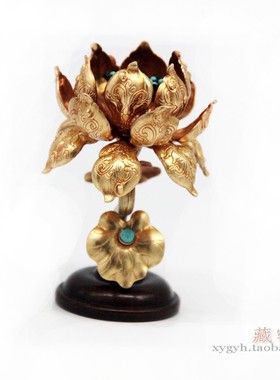 纯铜花果朵玛食子花佛堂桌面摆件