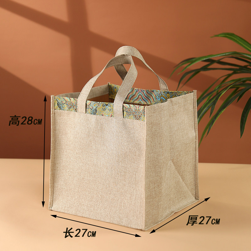 高级感麻布手提袋茶叶袋散茶茶饼普洱茶礼袋包装礼品袋商务袋通用,淘宝优惠券,粉丝福利购,淘宝优惠卷