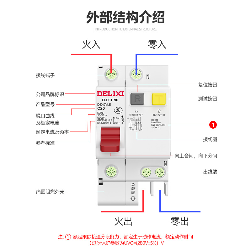 德力西漏电保护开关DZ47SLE家用空气开关带漏电2P32A漏保断路器 - 图2