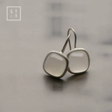 Элегантные серьги, квадратный серебряный браслет, аксессуар, простой и элегантный дизайн, 999 мес., лунный камень