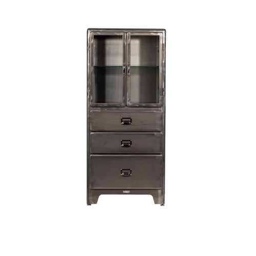 dulton金属收纳柜玻璃柜酒柜储物柜工业风柜子玄关餐厅客厅抽屉柜 - 图3