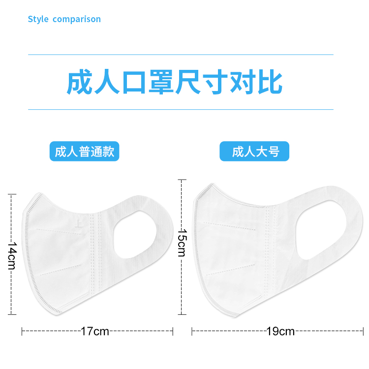 一次性口罩大脸专用成人加大号春夏季三层黑色白色3d立体女男潮款