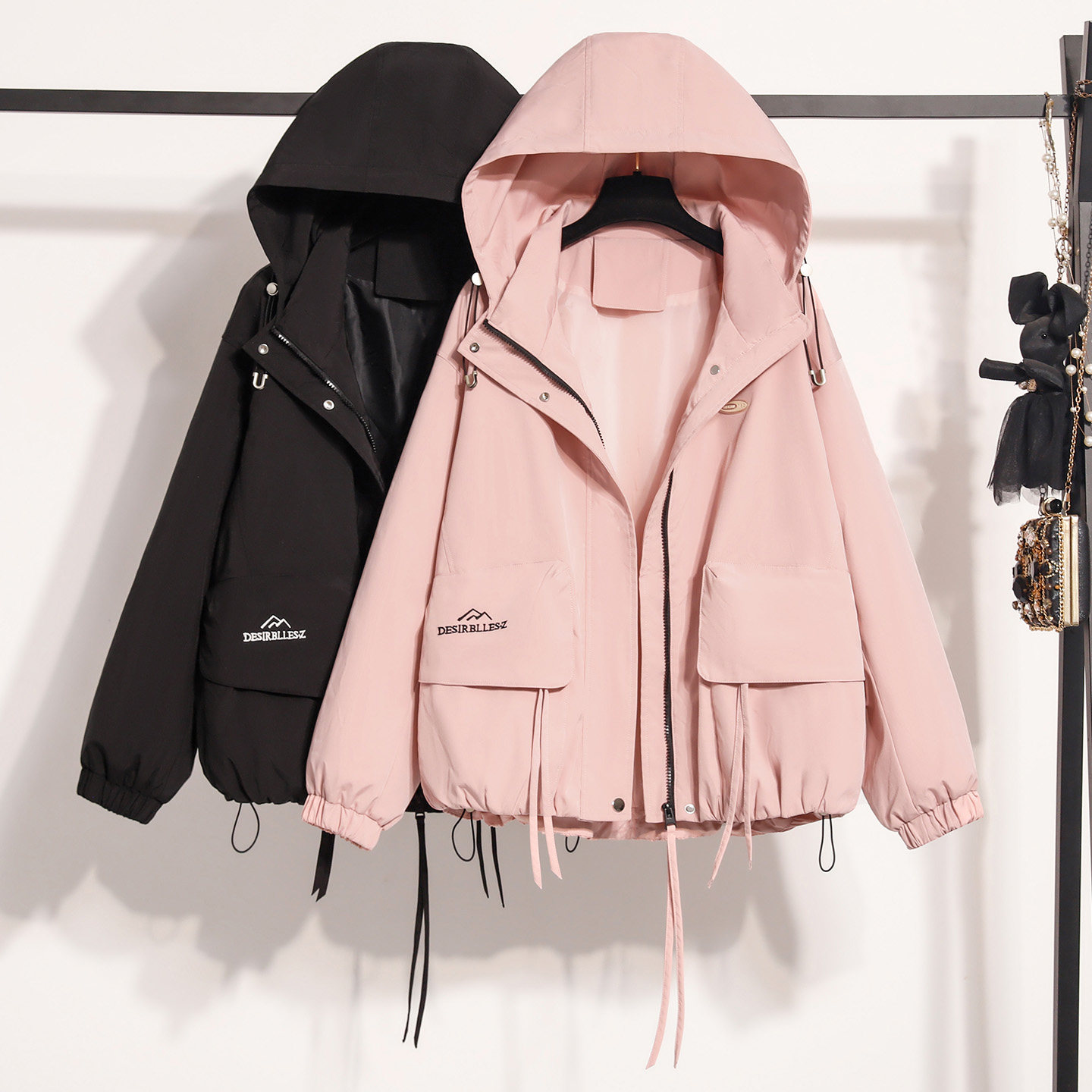 胖MM大码女装2025年春秋新款帅气宽松减龄显瘦连帽休闲风衣外套潮,淘宝优惠券,粉丝福利购,淘宝优惠卷