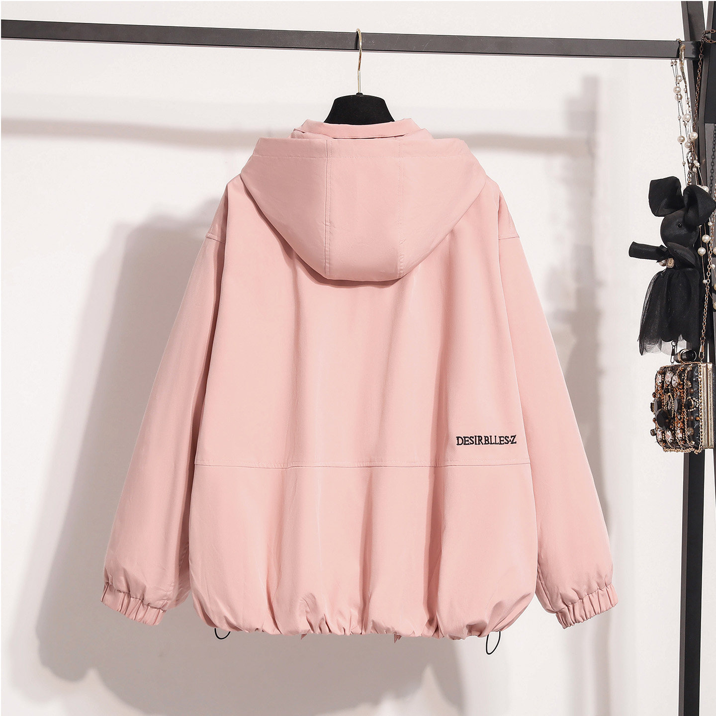 胖MM大码女装2025年春秋新款帅气宽松减龄显瘦连帽休闲风衣外套潮,淘宝优惠券,粉丝福利购,淘宝优惠卷